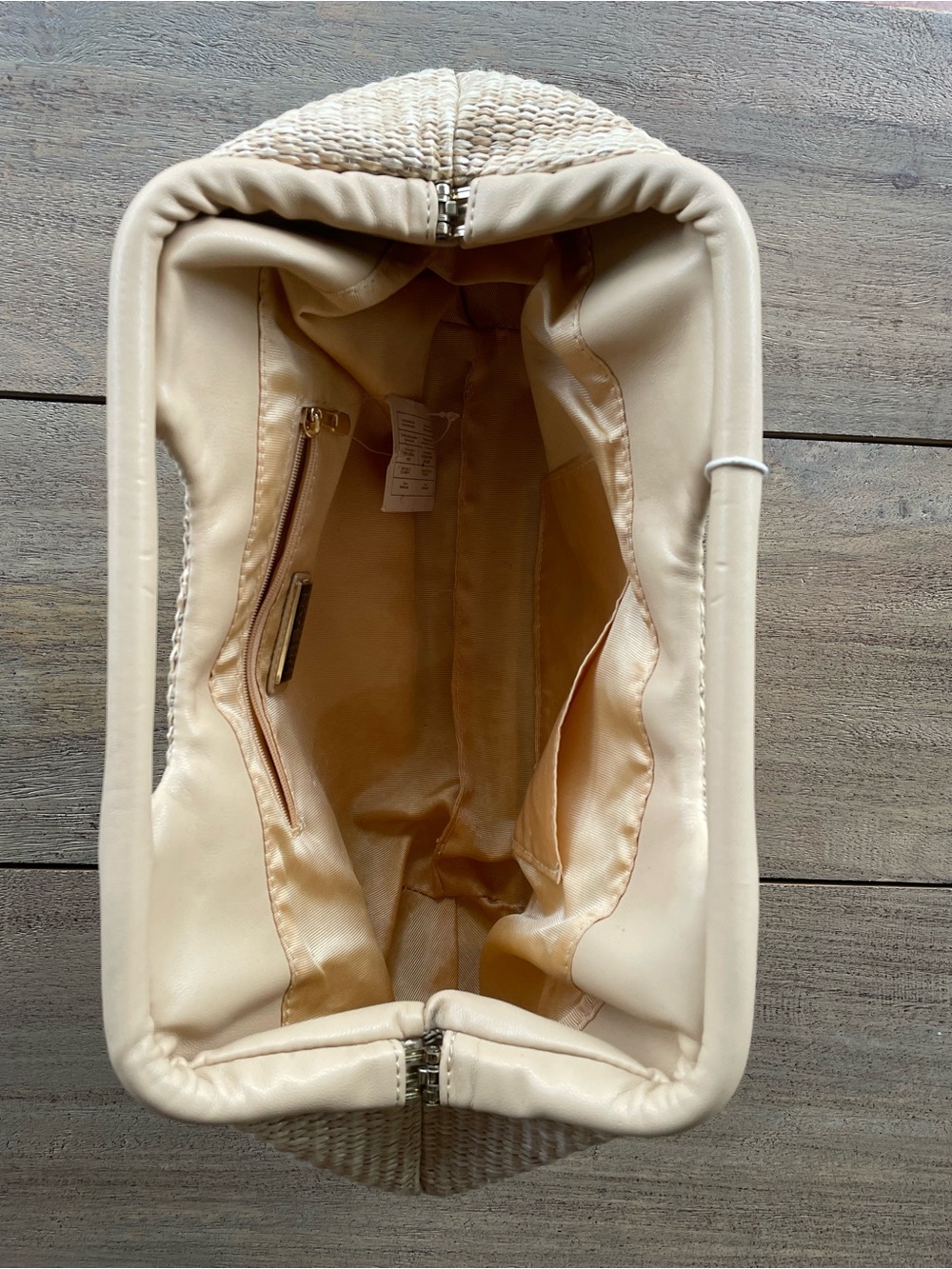 Urban Outfitters Pearl-Embellished Beige Straw Clutch - Picture 8 of 12